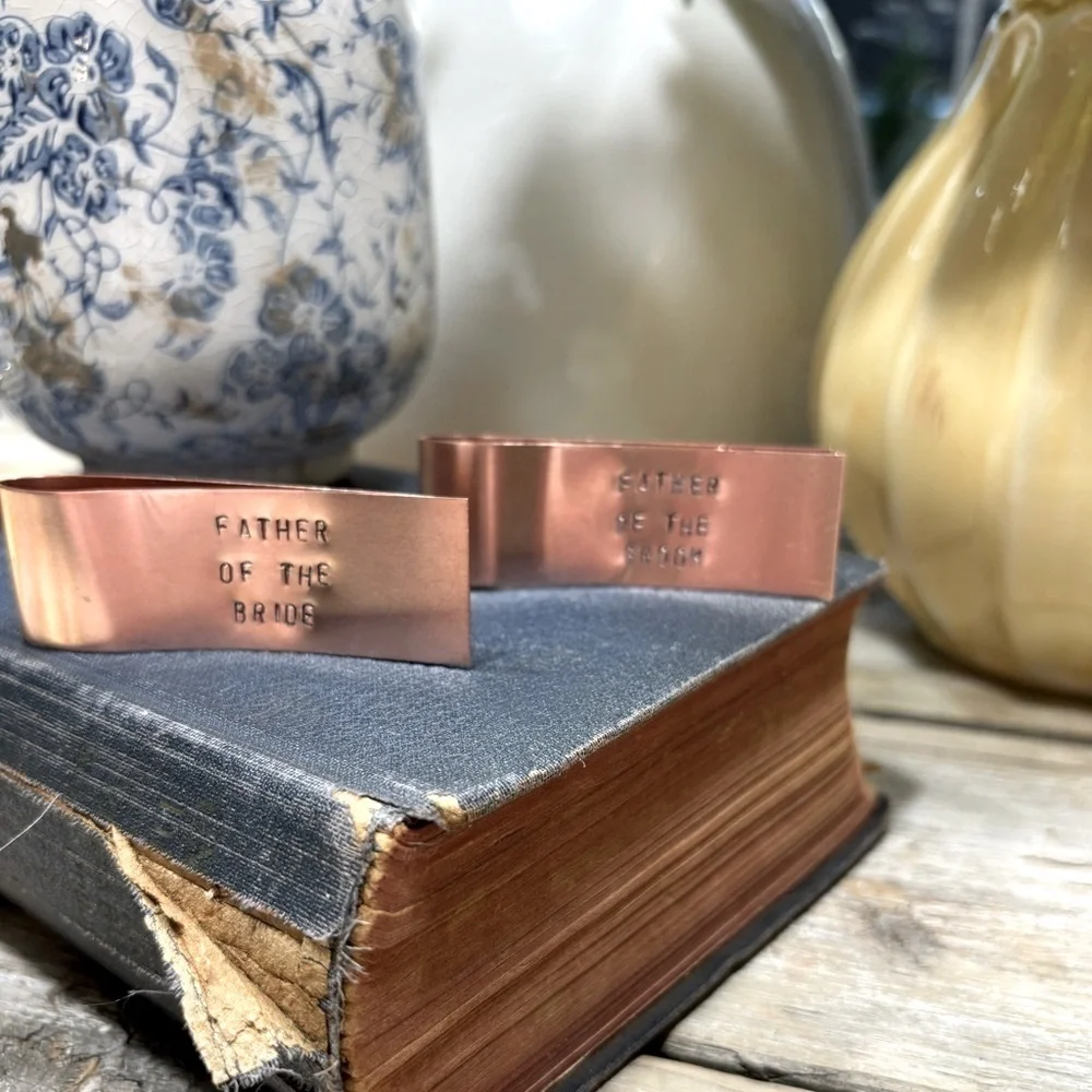 Stamped Wedding Copper Money Clips. Gifts for Fathers. Bridal | Personal